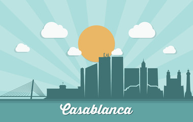 Casablanca skyline - Morocco - vector illustration