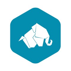Origami elephant icon. Simple illustration of origami elephant vector icon for web