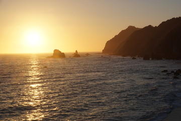 sunset coastline