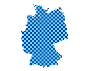 Map of Germany in checkerboard pattern