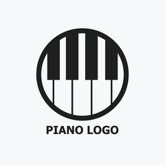 Vector illustration of a piano logo