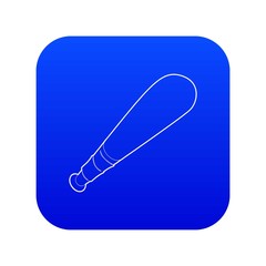 Baseball bat icon blue vector isolated on white background