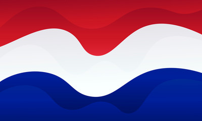 Netherlands flag icon vector design. Abstract liquid gradient background. Trendy layered backdrop.