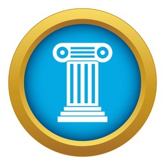 Roman column icon blue vector isolated on white background for any design
