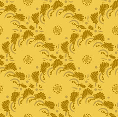 Fototapeta na wymiar butterfly flower seamless scales wallpaper yellow gold