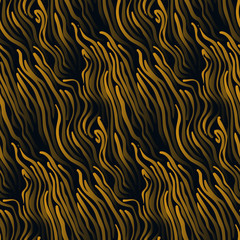 noddles algae seamless gold black