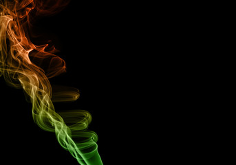 colorful smoke isolated on black background