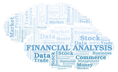 Obraz premium Financial Analysis word cloud.