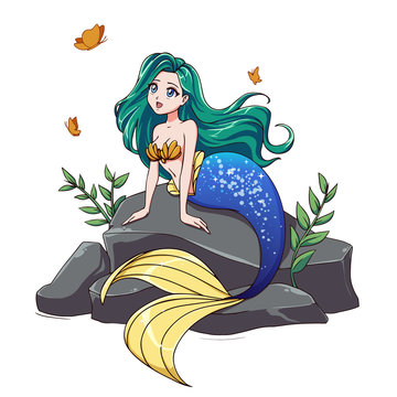 Mermaid Cartoon Stock Photos And Royalty Free Images Vectors And Illustrations Adobe Stock Learn how to draw this cute 'baby' mermaid ariel and her best friend flounder from disney little mermaid step by step easy. mermaid cartoon stock photos and