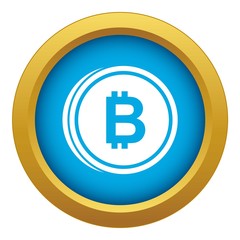 Coin bat icon blue vector isolated on white background for any design