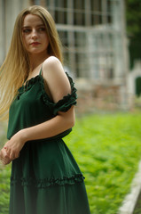  beautiful young blonde with long flowing hair and blue eyes 