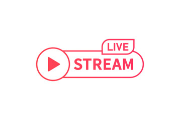 Live streaming banner sign. Online translation icon. Internet stream button line design.