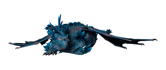 3D Rendering Fairy Tale Dragon on White