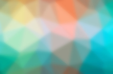 Abstract illustration of blue, green, yellow and red through the tiny glass background