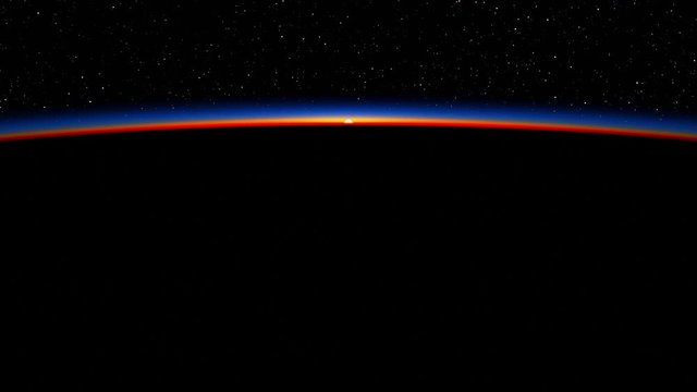 4K. Sunrise Over A Big Hurricane. View Of Planet Earth From Space. Ultra High Definition. 3840x2160. Realistic 3d Animation. (You Can Speed Up This Animation For Your Project).