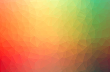 Illustration of abstract Green, Orange horizontal low poly background. Beautiful polygon design pattern.