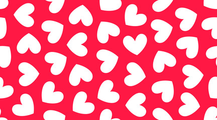 Hearts background, pink white color. Cute vector seamless pattern for valentine day card, wedding abstract decoration