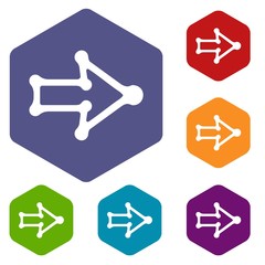 Right arrow with thick contour icon in simple style isolated on white background