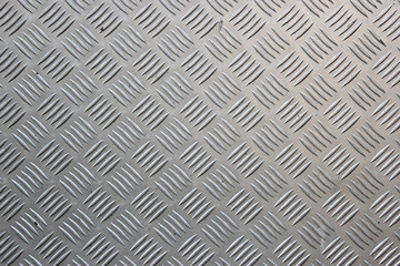 Detailed close up of a dirty diamond plate background texture