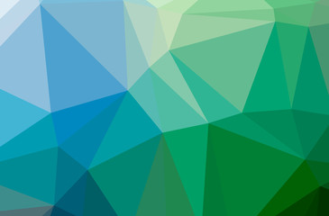 Illustration of abstract Blue, Green horizontal low poly background. Beautiful polygon design pattern.