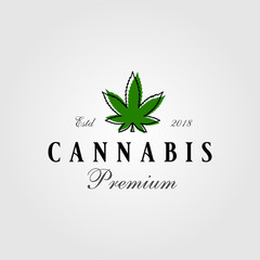 vintage cannabis green leaf logo designs