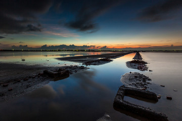 Tranquil tidal pools at daybreak