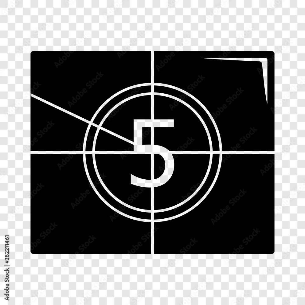 Poster movie countdown number icon. simple illustration of movie countdown number vector icon for web