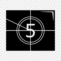Movie countdown number icon. Simple illustration of movie countdown number vector icon for web
