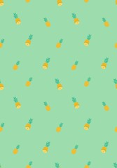 Pineapple slice tropical fruit summer print seamless vector pattern