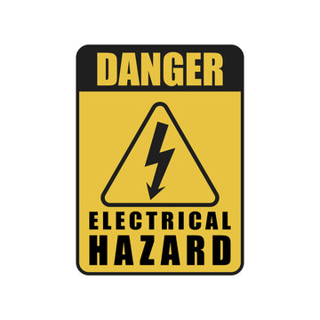 Vector illustration of a sign Danger Electrical Hazard Triangle