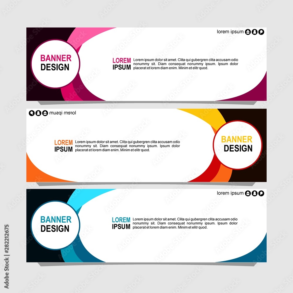 Sticker vector abstract design banner web template.