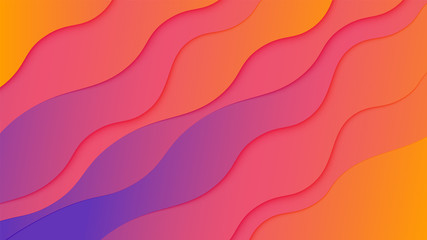 Modern wavy layered paper cut-out background, vector illustration