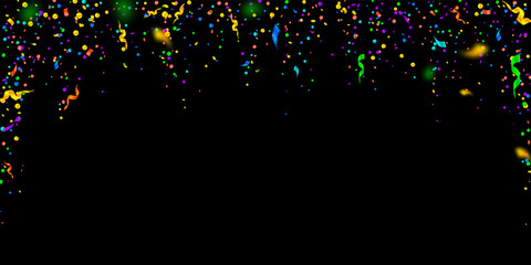 Streamers and confetti. Colorful tinsel and foil r