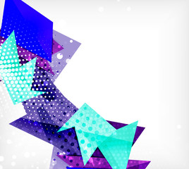 Modern origami card. Modern origami design element. Color geometric pattern. Abstract low-poly background. Presentation template.