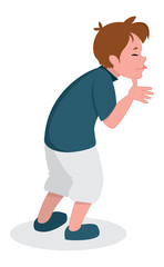 boy blowing a raspberry vector illustration