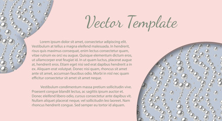 Elegant template with pearl pattern. Vector design for banners, cards, wedding invitation.