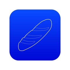 Baguette icon blue vector isolated on white background