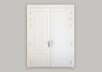Obraz premium White wooden doors