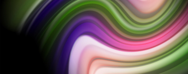 Fluid liquid color wave lines, glowing colorful light effect, abstract composition template. Geometric technology abstract pattern. Movement concept