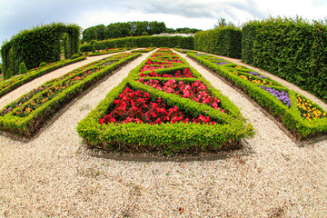 Old hunting lodge with a beautiful park