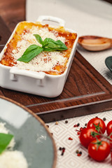 Cottage cheese bake cake casserole dessert  close up