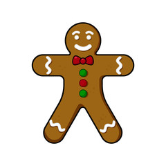 Gingerbread man, traditional Christmas cookie, vector eps10 illustration