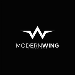 Obraz premium LETTER W FOR MODERN WING LOGO DESIGN