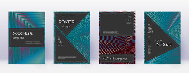 Black brochure design template set. Red abstract l