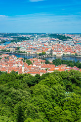 Fototapeta na wymiar The Vltava river running through Prague, Czech Republic.