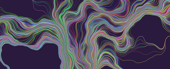 Abstract curved lines background. Vector colorful illustration.