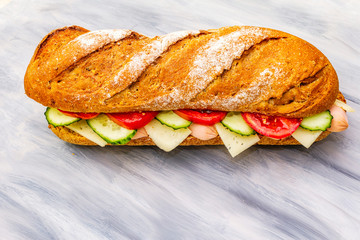 Fresh submarine sandwich