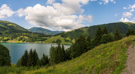 Fototapeta na wymiar Durlaßboden Stausee Panorama am Gerlospass in Tirol