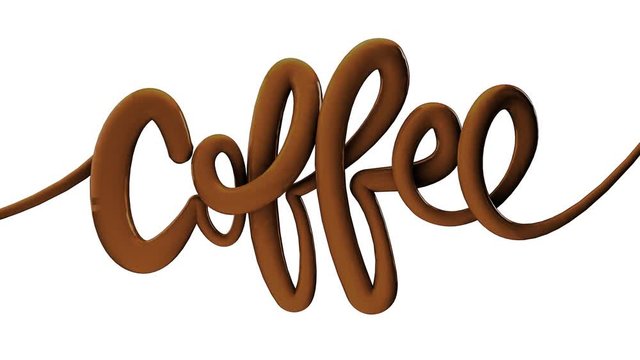 Coffee bubble script write on typography background 3D Render