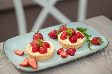 Erdbeeren Tartes, Erdbeeren, Minze, Homemade, 